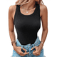 thumbnail image 3 of Camisetas Sin Mangas con Sujetador Incorporado, Camisetas Deportivas Sin Mangas para Mujer, Camisetas Sin Mangas Acanaladas para Hacer Ejercicio, Camisetas para Correr Negro L, 3 of 10