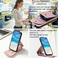 thumbnail image 5 of Designed for iPhone 14 Pro Wallet Case, Premium PU Leather Photo/Card/Cash Slots Kickstand Magnetic Snap Flip Case Cover with Crossbody Strap & Lanyard for iPhone 14 Pro, Rosegold, 5 of 12