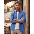 thumbnail image 6 of Men's Oxford Shirt Solid Casual Button Down Collar Shirts Long Sleeve Dress Shirts with Pocket XL, 6 of 9