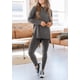 thumbnail image 3 of Set de salón PRETTYGARDEN para mujer, gris oscuro, con túnicas y leggings, 3 of 9
