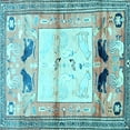 thumbnail image 1 of Ahgly Company Indoor Square Animal Light Blue Traditional Area Rugs, 6' Square, 1 of 4