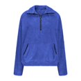 thumbnail image 4 of Womens Sherpa Fleece Fuzzy Sweatshirt Quarter Zip Long Sleeve Fluffy Soft Sweaters Winter Pullover with Pockets, 4 of 6