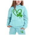 thumbnail image 3 of Xmyrz St Patricks Day Little Girl Holiday Outfits Pants Set Sweatsuits Hooded Classic Heart Long Sleeve Tracksuit Casual Clothes Sets Clothing Suits, 3 of 5