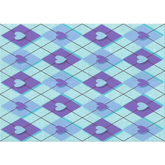 Ahgly Company Indoor Rectangle Patterned Cornflower Blue Area Rugs, 2' x 3'