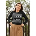 thumbnail image 2 of Old Glory Womens Santa Sleigh Ugly Christmas Sweater Long Sleeve T Shirt, 2 of 6