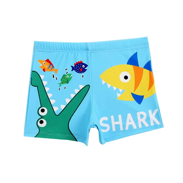 Boys Swim Trunks, Quick-Dry Bathing Shorts with Drawstring Waist and Print Pattern for Kids Swimming and Play