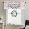 thumbnail image 3 of Valance Curtains for Kitchen Windows Spring Flower Easter Rabbit Rod Pocket Valance Colorful Checkered Pink Short Window Curtain Topper for Bedroom Living Room Bathroom 54x18in,1&nbsp;Panel, 3 of 9