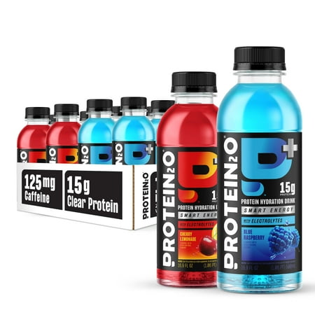 Protein2o Protein Infused Waters Plus Energy, 15 g Protein, Energy Variety Pack, 16.9 fl oz, 12 Pack
