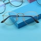 thumbnail image 3 of 2X Gafas de de Impresión de Metal Redondo Grande Unisexo Gafas Decorativas Lentes Claras Ligeras Gafas Retro para Hombre Mujer Oroy Negro, 3 of 3
