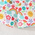 thumbnail image 6 of Toddler Girl Outfit Toddler Baby Girls Summer Floral Rainbow Print Flutter Sleeve Top and Shorts Two Piece Outfit Playwear Outfits Baby Girl Yellow 12 Months-18 Months, 6 of 7