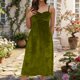 thumbnail image 1 of TaTaai Womens Fashion Solid Color Elegant Velvet Spaghetti Strap Dress Gathered Bust Slim Fit Soft Comfortable Dress for Spring Summer Daily Party Wear Gift, 1 of 8