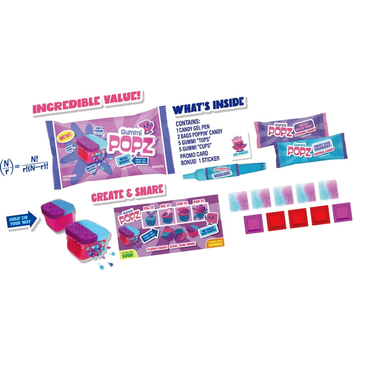 Gummi Popz! Sweet Wild Berry with Popping Candy, 1.8 oz. Package