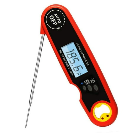 Meidong Digital Instant Read Meat Thermometer with Long Probe -Kitchen Cooking Thermometer for Food Cooking Grilling BBQ Smoker Grill Kitchen Oil Candy Thermometer with Whisk (Battery Not Included)