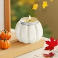 thumbnail image 4 of Zawou Resin Pumpkin Candle Holder – Minimalist Fall Decor for Dining Room or Fireplace, Elegant Harvest Accent for Thanksgiving and Halloween, 4 of 6