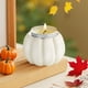 thumbnail image 4 of Candelabro de calabaza de Halloween de resina | Mini taza decorativa para velas, blanco, naranja, negro, púrpura | 6,5x4,5 cm de acento, decoración moderna de mesa de la casa de la cosecha, adorno, 4 of 6