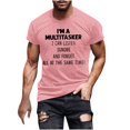 thumbnail image 2 of Qertyioot Hauts de Plage T-Shirt à Manches Courtes Imprimé à Col Rond pour Hommes, Mode Décontractée, 2 of 4