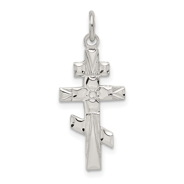 Collier Croix Orthodoxe Orientale en Argent Sterling 925 Pendentif Religieux