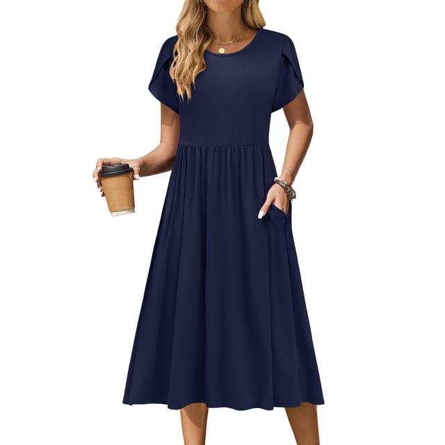 Vestido Zeagoo Summer para mujer Aline Flowy Azul Marino XXL