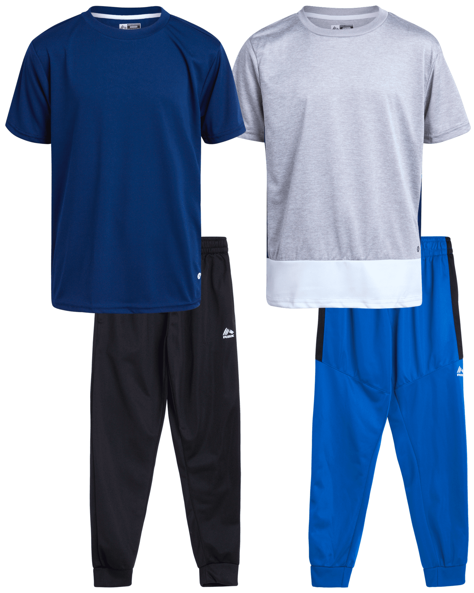 RBX Boys' Active Pants Set - 4 Piece Performance T-Shirt and Athletic  Tricot Jogger Sweatpants - Activewear for Boys (8-20)