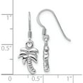 thumbnail image 4 of Sterling Silver Rhodium-Plated Polished Palm Tree Dangle Earrings (Width 9.4) (Length 26.3) - Jbsp, 4 of 5