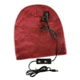 thumbnail image 4 of Gorro calefactable de punto suave para hombre y mujer, gorro cálido para esquiar, trabajar y pescar. rojo, 4 of 7