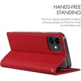 thumbnail image 4 of Wallet Case for iPhone 12 Mini with RFID Blocking Card Slots,Headset Winder,Flip Folio Magnetic Closure,Kickstand,Cash Pockets Wrist Strap Cover Case for iPhone 12 Mini 5.4",Red, 4 of 18
