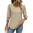 thumbnail image 4 of Fantaslook Blouses for Women Dressy Casual 3/4 Length Sleeve Womens Tops with Smocked Cuffs Fashion Shirts, 4 of 10