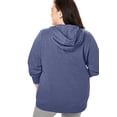 thumbnail image 2 of Woman Within Plus Size Better Fleece Zip-Front Hoodie Long Oversized Sweatshirt, 2 of 6