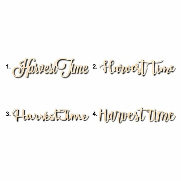 Harvest Time Sign Unfinished Wood Cutout Home Decor DIY Option 1- 36" Wide / 1/4"