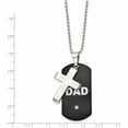 thumbnail image 5 of Stainless Steel Polished Black Ip-Plated Dog Tag With Cz Cross Necklace Made In China -Jewelry By Sweet Pea, 5 of 8