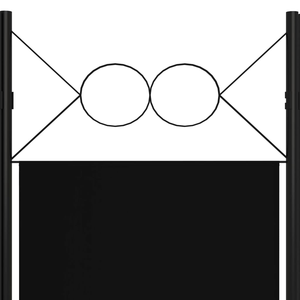 vidaXL 4-Panel Black Freestanding Folding Room Divider 63"x70.9"