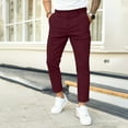 thumbnail image 2 of Afdoent Mens Casual Pants New Male Double Fold Line Solid Color Casual Pants Classic, 2 of 8