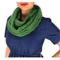 thumbnail image 1 of Peach Couture Womens Glamorous Chic Warm Knitted Winter Snood Infinity Loop Scarf (Green), 1 of 1