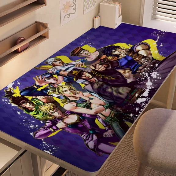 JoJo's Bizarre Adventure-themed extra-large Non-Slip Base leather Desk Table mat—versatile for computer desks, dining tables, and more.12"x24"(30X60cm）