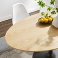 thumbnail image 6 of Black Tulip Table, 60” Oval Natural Wood Top Modern Dining Table - Black Base, 6 of 6