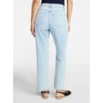 thumbnail image 4 of Time and Tru Women's High Rise Relaxed Straight Leg Jeans, 30" Inseam, Sizes 0-22, 4 of 6