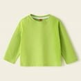thumbnail image 3 of Girls T Shirt Long Sleeve Light Green Shirt Crewneck Tee Cotton Kids Sweatshirt Girls White Shirt Size 6-7 Years, 3 of 3