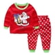 thumbnail image 3 of Conjunto de pijamas para bebés y niños, ropa de algodón supercálida, camiseta, pantalones a rayas, 2 piezas, novedad, navidad, 3 of 4