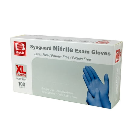 Nitrile Exam Gloves  Latex-Free  Blue  X-Large  Each (100 pieces per box)