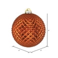 thumbnail image 2 of Vickerman 6" Copper Durian Glitter Ball Ornament, 4 per Bag, 2 of 4