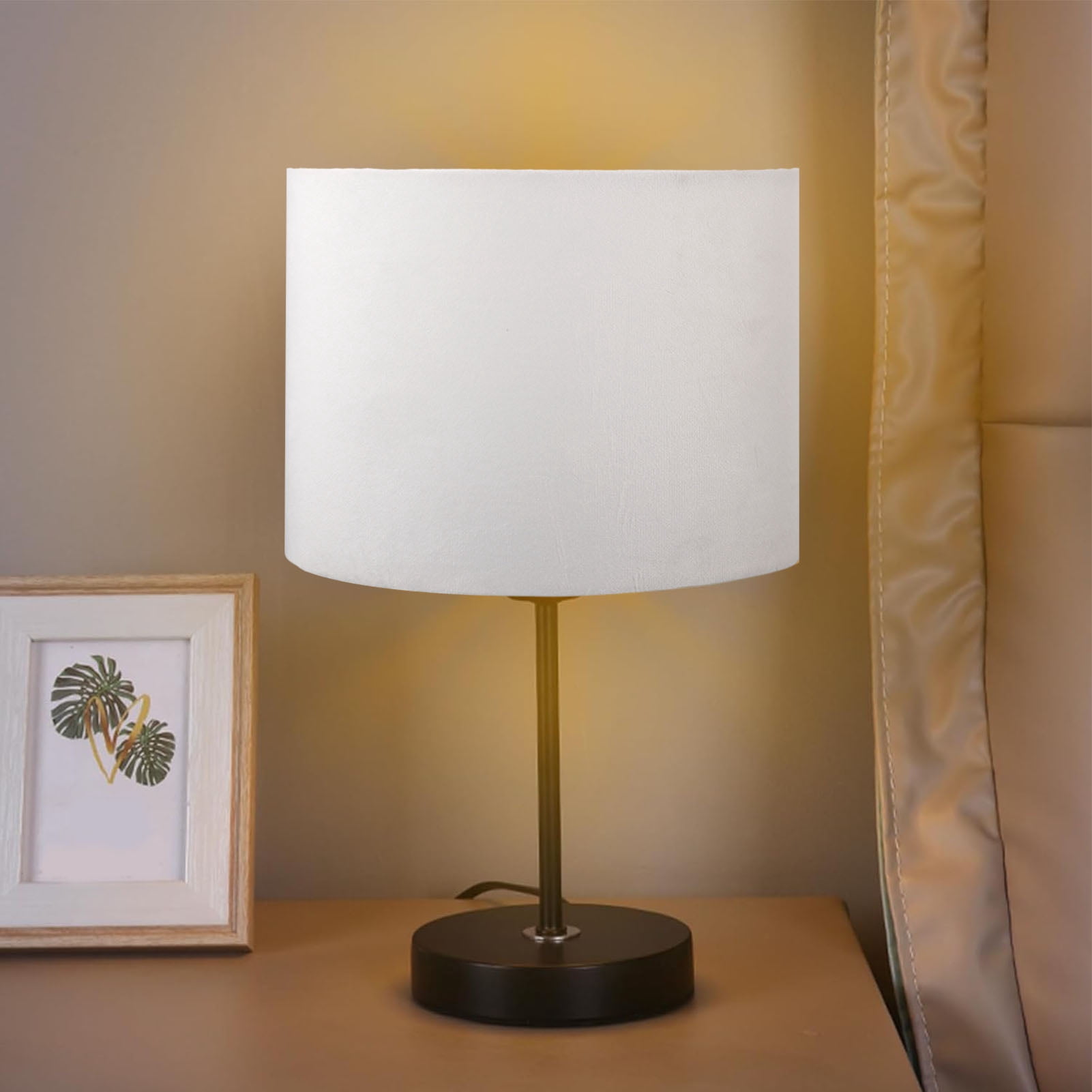 NFTIGB Oval Lamp Shade Cloth Lint Lampshade E27 E14 Universal Use Modern Lamp Cover for Table Floor Lamp 9.06 inches / 23 cm Lower Diameter Decor White
