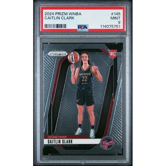 Graded 2024 Panini Prizm Caitlin Clark #145 Rookie RC Basketball Card PSA 9 Mint