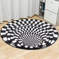 thumbnail image 3 of 100cm 3d Redonda Vortex Illusion Alfombra Antideslizante Sin Fondo Alfombra Piso Sala De Estar,11 Feliz Sencillez, 3 of 3