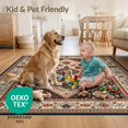 thumbnail image 4 of ODIKA 3'x5' Ultra-Soft Throw Mat, Dining Vintage Under Southwestern Boho Motifs Ornate Border Large None Washable, Bare feet friendly, Easy Care Indoor rug for Bedside, Vanity, 4 of 7