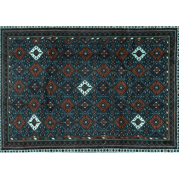 Ahgly Company Indoor Rectangle Persian Light Blue Traditional Area Rugs, 2' x 3'