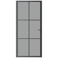 thumbnail image 3 of vidaXL Interior Door 36.6"x79.3" Black ESG Glass and Aluminum, 3 of 7