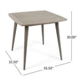 thumbnail image 4 of GDF Studio Adina Outdoor Acacia Wood 5 Piece Dining Set with Cushion, Gray and Cream, 4 of 9