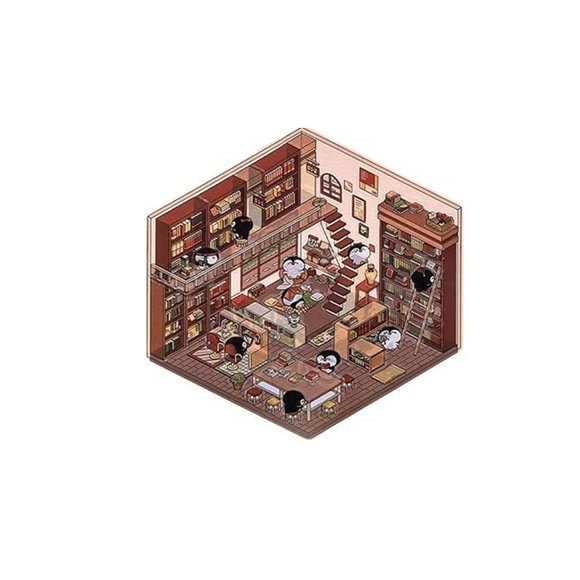 Pegatinas 3D para decorar la casa. Pegatinas DIY. Crea tu propio supermercado, cafetería, restaurante o librería. Pegatinas divertidas con dibujos animados.