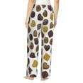 thumbnail image 3 of Pajama Pants Women, Golden Brown Chocolate Print Sweatpants Soft Sleep Lounge Pants, Casual PJ Bottoms Pants with Pockets, 3 of 5