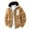 Khaki, variant on Men's Fuzzy Sherpa Coat Fleece Zip Up Hooded Jacket Coffee M
